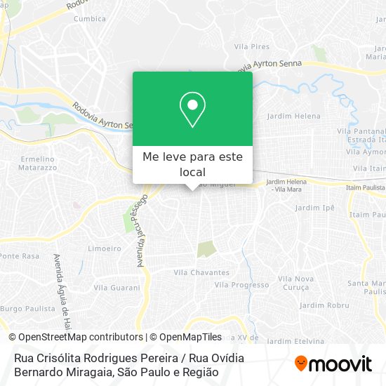 Rua Crisólita Rodrigues Pereira / Rua Ovídia Bernardo Miragaia mapa