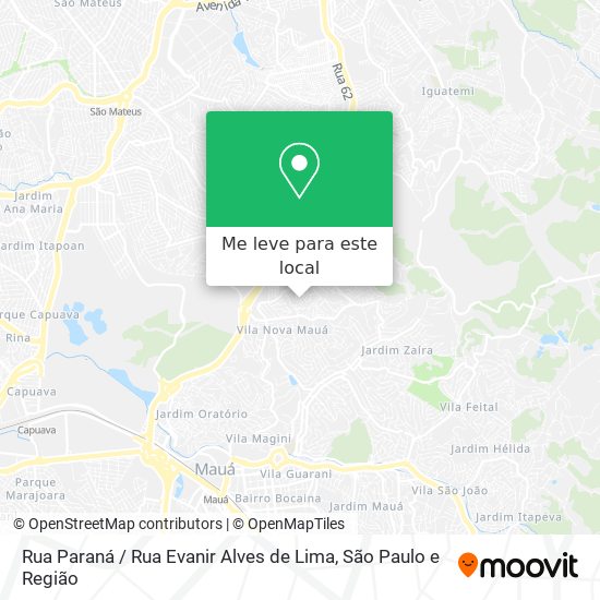 Rua Paraná / Rua Evanir Alves de Lima mapa