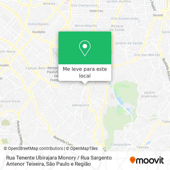 Rua Tenente Ubirajara Monory / Rua Sargento Antenor Teixeira mapa