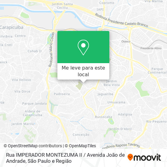 Rua IMPERADOR MONTEZUMA II / Avenida João de Andrade mapa