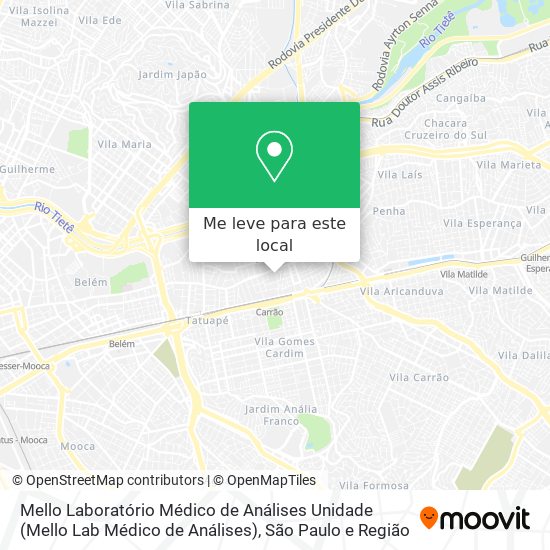 Mello Laboratório Médico de Análises Unidade (Mello Lab Médico de Análises) mapa