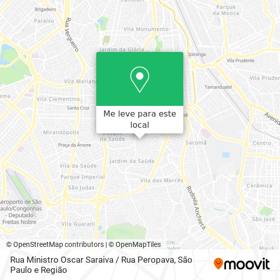 Rua Ministro Oscar Saraiva / Rua Peropava mapa