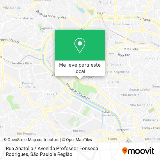 Rua Anatólia / Avenida Professor Fonseca Rodrigues mapa