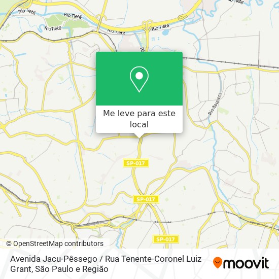 Avenida Jacu-Pêssego / Rua Tenente-Coronel Luiz Grant mapa