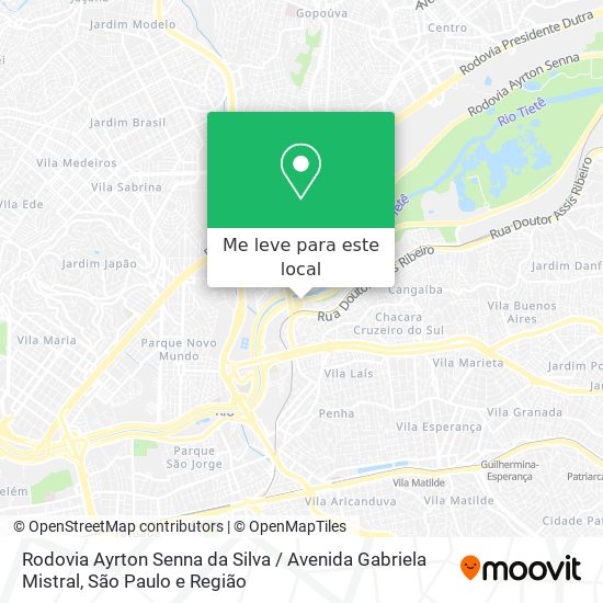 Rodovia Ayrton Senna da Silva / Avenida Gabriela Mistral mapa