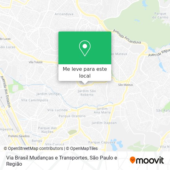 Via Brasil Mudanças e Transportes mapa