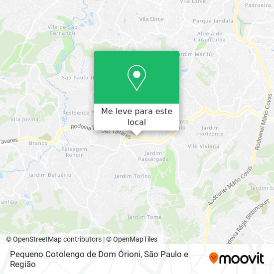 Pequeno Cotolengo de Dom Órioni mapa