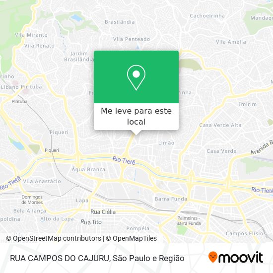 RUA CAMPOS DO CAJURU mapa