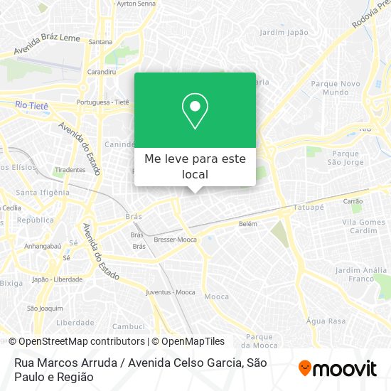 Rua Marcos Arruda / Avenida Celso Garcia mapa