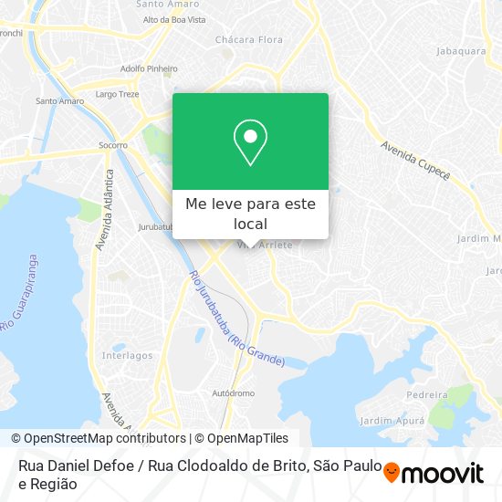 Rua Daniel Defoe / Rua Clodoaldo de Brito mapa