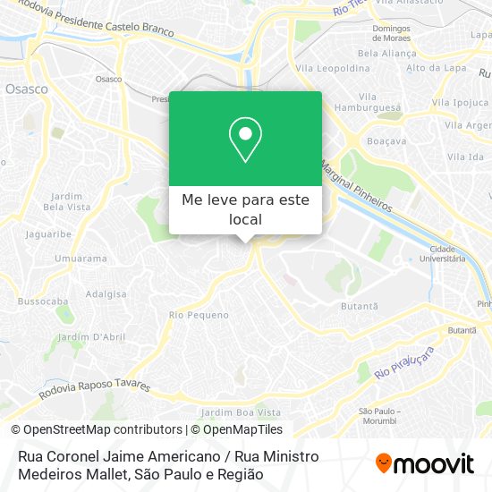 Rua Coronel Jaime Americano / Rua Ministro Medeiros Mallet mapa
