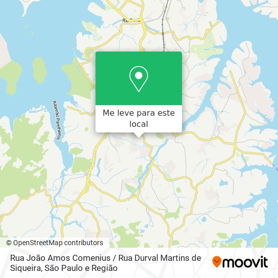Rua João Amos Comenius / Rua Durval Martins de Siqueira mapa