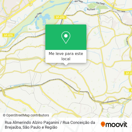 Rua Almerindo Alziro Paganini / Rua Conceição da Brejaúba mapa