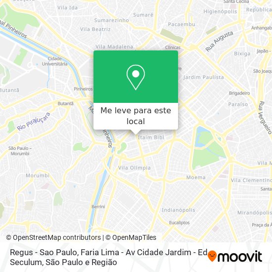Regus - Sao Paulo, Faria Lima - Av Cidade Jardim - Ed Seculum mapa