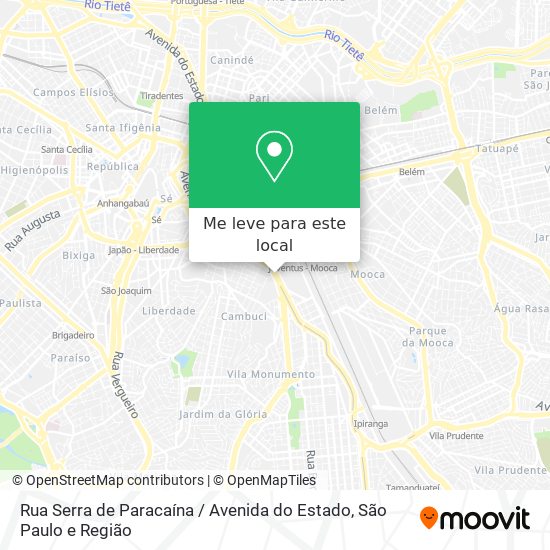 Rua Serra de Paracaína / Avenida do Estado mapa