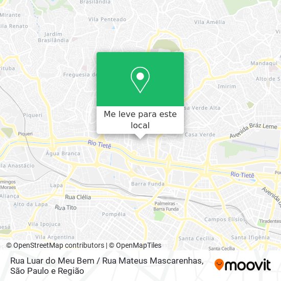 Rua Luar do Meu Bem / Rua Mateus Mascarenhas mapa
