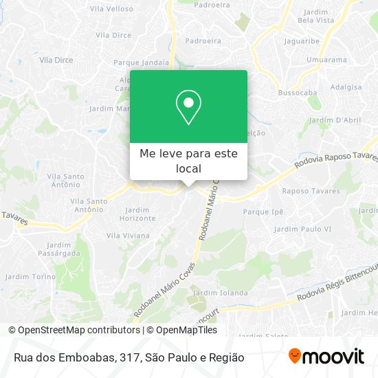 Rua dos Emboabas, 317 mapa