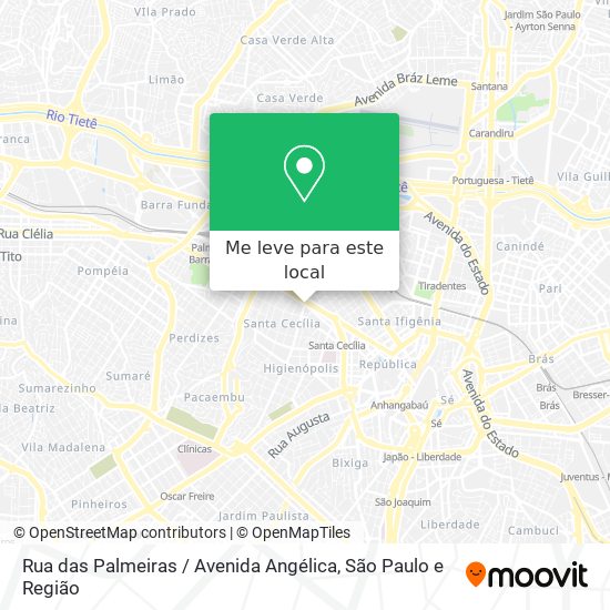 Rua das Palmeiras / Avenida Angélica mapa