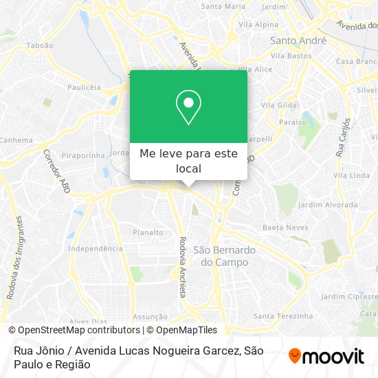 Rua Jônio / Avenida Lucas Nogueira Garcez mapa