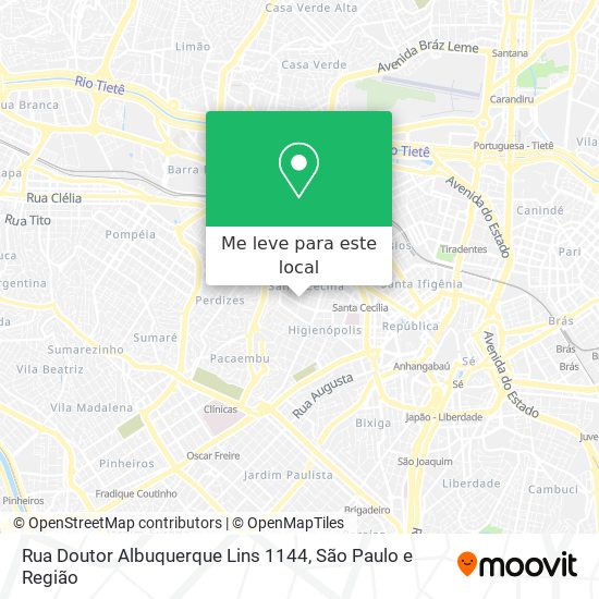 Rua Doutor Albuquerque Lins 1144 mapa