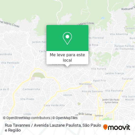Rua Tavannes / Avenida Lauzane Paulista mapa