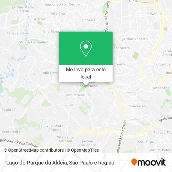 Lago do Parque da Aldeia mapa