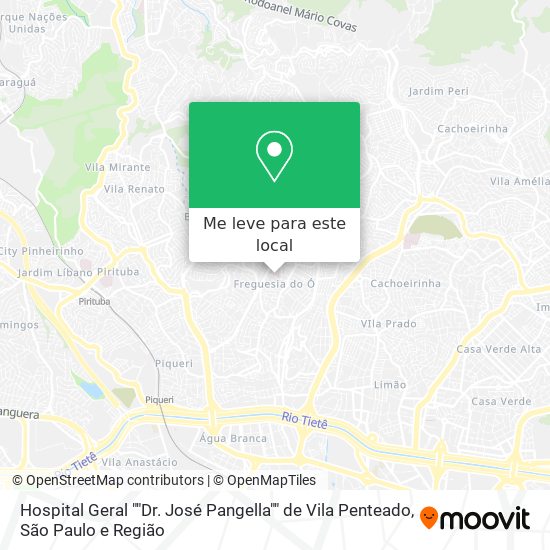 Hospital Geral ""Dr. José Pangella"" de Vila Penteado mapa