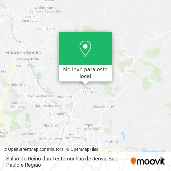 Salão do Reino das Testemunhas de Jeová mapa