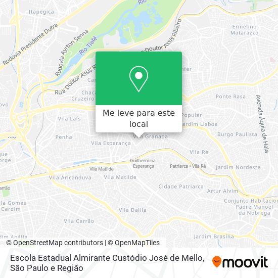 Escola Estadual Almirante Custódio José de Mello mapa