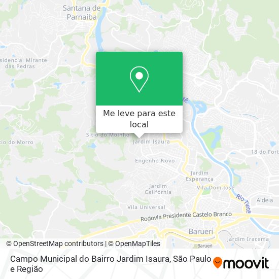 Campo Municipal do Bairro Jardim Isaura mapa