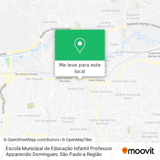 Escola Municipal de Educação Infantil Professor Apparecido Domingues mapa