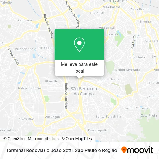 Terminal Rodoviário João Setti mapa