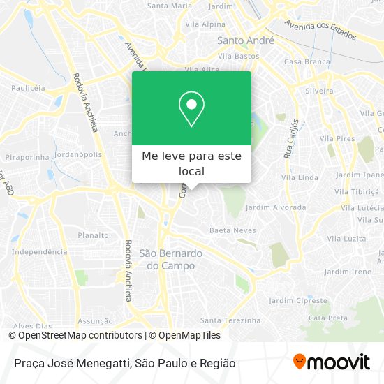 Praça José Menegatti mapa