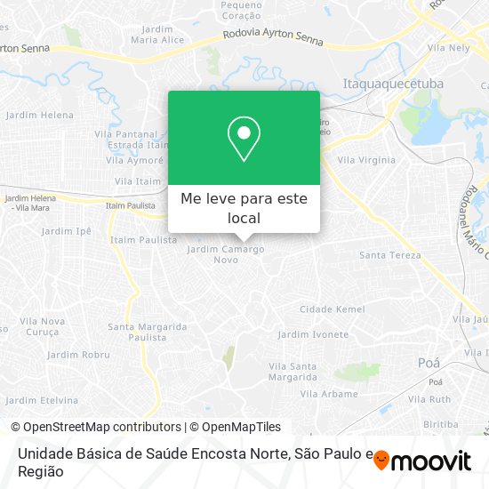 Unidade Básica de Saúde Encosta Norte mapa