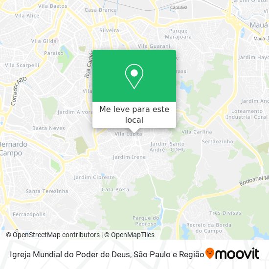 Igreja Mundial do Poder de Deus mapa