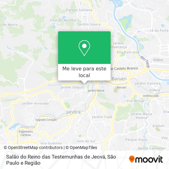 Salão do Reino das Testemunhas de Jeová mapa