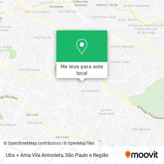Ubs + Ama Vila Antonieta mapa