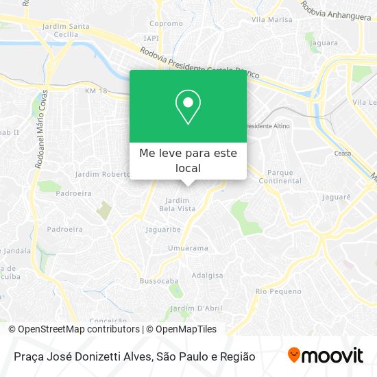 Praça José Donizetti Alves mapa