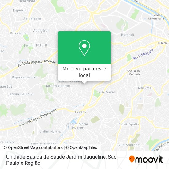 Unidade Básica de Saúde Jardim Jaqueline mapa