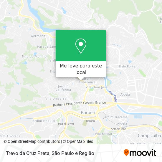 Trevo da Cruz Preta mapa