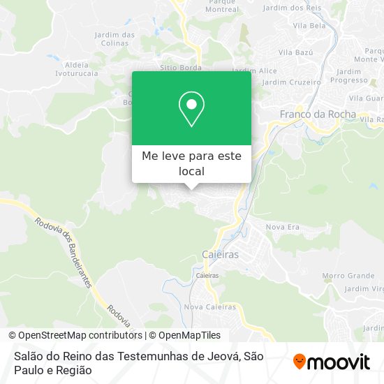Salão do Reino das Testemunhas de Jeová mapa