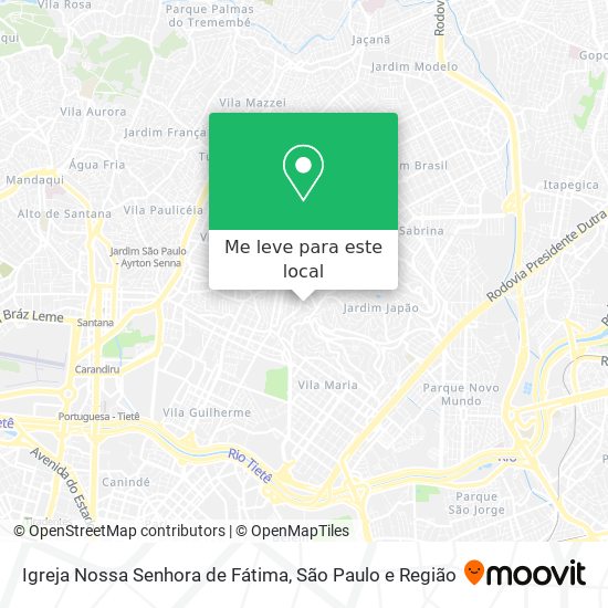 Igreja Nossa Senhora de Fátima mapa