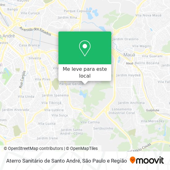 Aterro Sanitário de Santo André mapa