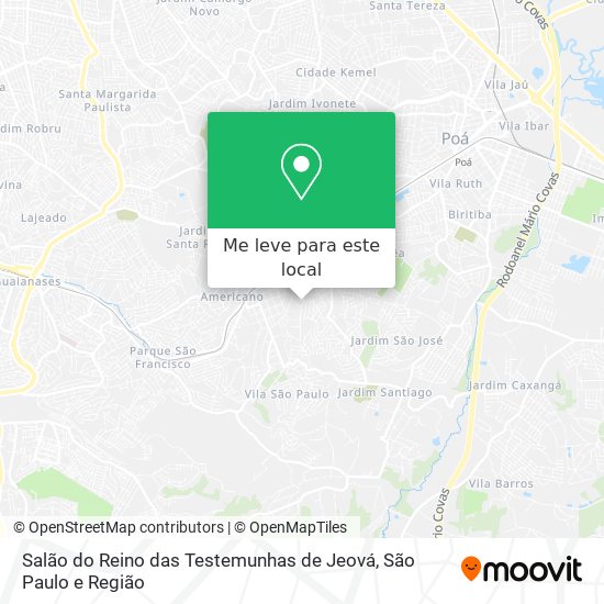 Salão do Reino das Testemunhas de Jeová mapa