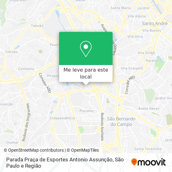 Parada Praça de Esportes Antonio Assunção mapa