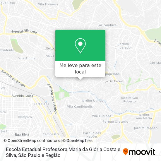 Escola Estadual Professora Maria da Glória Costa e Silva mapa