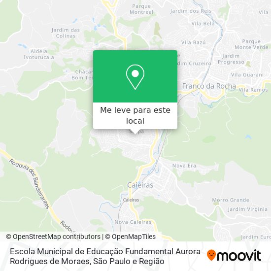 Escola Municipal de Educação Fundamental Aurora Rodrigues de Moraes mapa