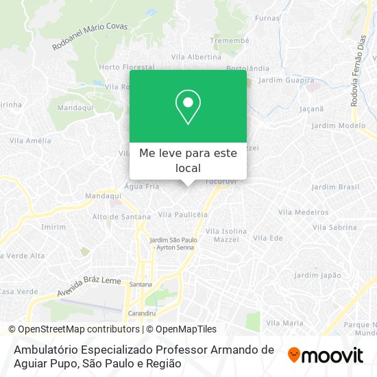 Ambulatório Especializado Professor Armando de Aguiar Pupo mapa