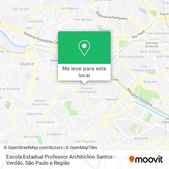 Escola Estadual Professor Architiclino Santos - Verdão mapa