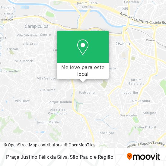 Praça Justino Félix da Silva mapa